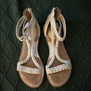 b.o.c. Braided White Sandals Size 7